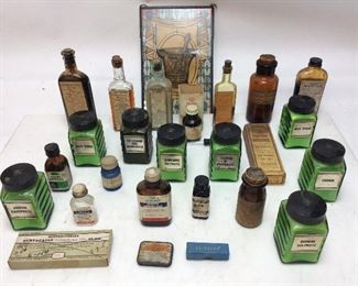 VINTAGE MEDICINE BOTTLES TANCRO, STANDARD,
DR. HOBSON'S, VTG. PHARMACY