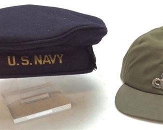 2 VTG. MILITARY CAPS, U.S. NAVY