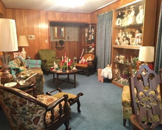 VINTAGE DOLL COLLECTION, LIVING ROOM FURNITURE, MID CENTURY FURNITURE