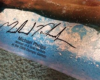 MICHAEL PHELPS AUTOGRAPHED POSTER