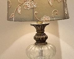 (2) Iron & Glass Lamps