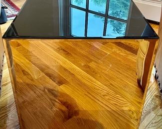 Mirrored Cubed Side Table