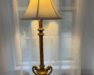 (2) Gold Tone Buffet Lamps 