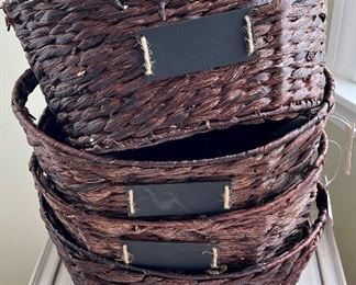 (4) Baskets with Chalkboard Label