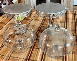 Cake Stands (rear)                                                                          
Glass Domed Cake Plates (front)