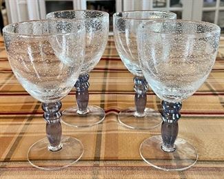(4) Seeded Wine Glasses
