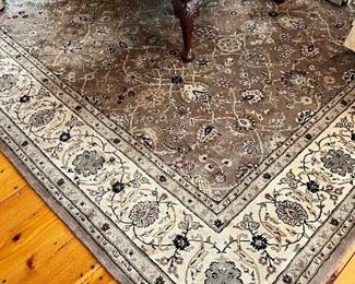 Wool Floral Rug (cream, brown, tan) 