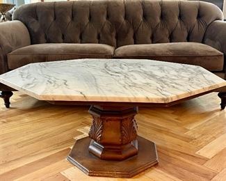 Marble Pedestal Coffee Table