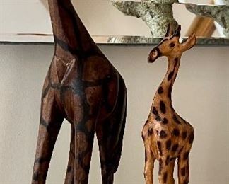 Carved Wood Giraffes 