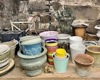 We have a large selection of planters & other gardening items available at the sale!