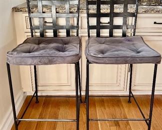 (2) Wrought Iron Bar Stools