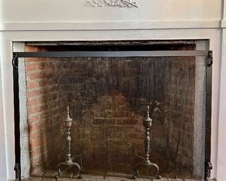Fireplace Screen & Andirons