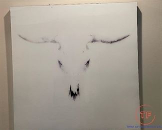 Abstract Wall Art (Bull Skull Silhouette)