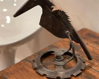 Signed Metal Bird Art