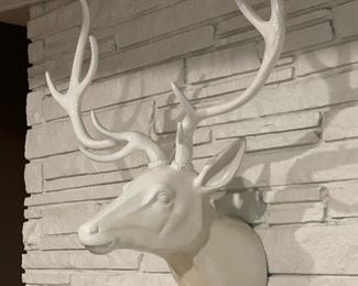 White Faux Resin Deer Head Wall Mount