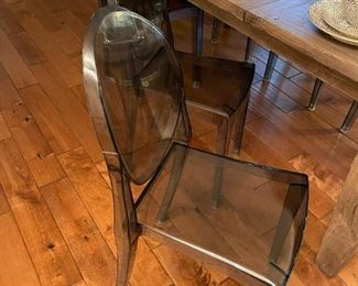 PGT Reclaimed Irish Coast Dining Table with Acrylic Chairs