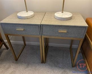 Sterling Home Decorative Shagreen Side Table in Grey