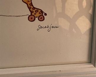Signed Sara Jane "Giraffe" Framed Print