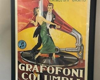 Grafofoni Columbia Large Framed Poster