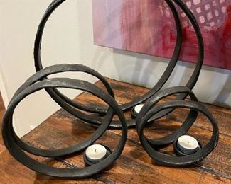 Cast Iron Art Candle Holders