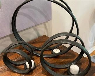 Cast Iron Art Candle Holders
