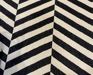 Large Black and White Striped Area Rug