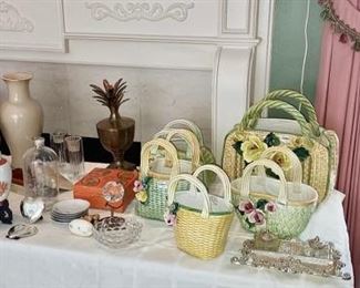Italian "Intrada" Basket Purses/Planters, Decor