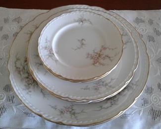 CHINA SET WITH DELICATE FLORAL  ACCENTS