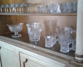 CRYSTAL DISPLAYED IN CUSTOM BUILT BREAKFRONT