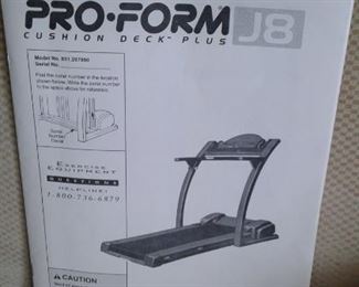 PRO FORM J8 CUSHION DECK PLUS TREADMILL