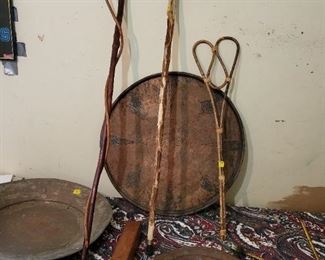 walking sticks and hammered copper from the ottoman empire.