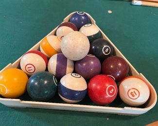 pool balls with pool table
