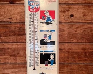 vintage Mighty Plate Texas Refinery Corp thermometer