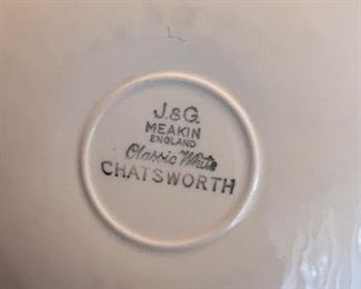 J & G Meakin English Classic White Chatsworth china