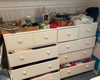 Every drawer is full of sewing material 
