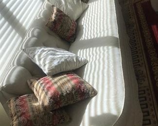 White upholstered sofa