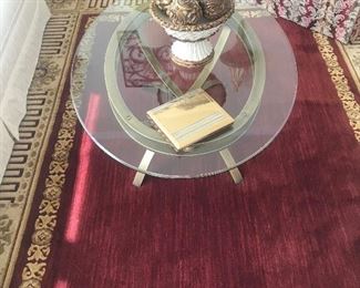 Oval glass coffee table 