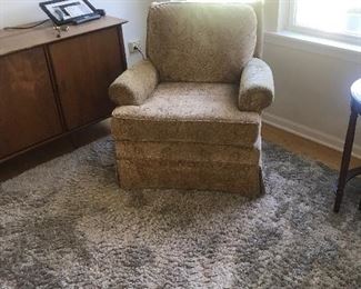 One of a pair of upholstered arm chairs 