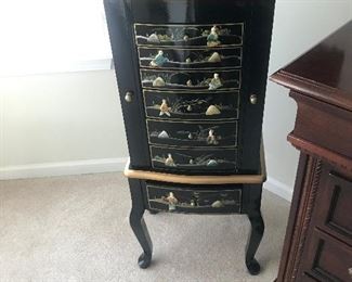 Floor model Asian jewelry cabinet 
