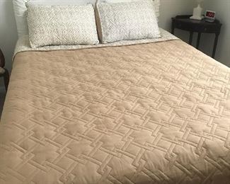 Full sized bed with headboard mattress and box spring