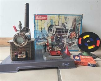 1955 Wilesco steam engine toy with fuel and box