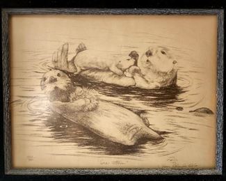 Sea Otters - signed numbered James Orlando
