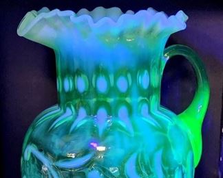Uranium glass pitcher