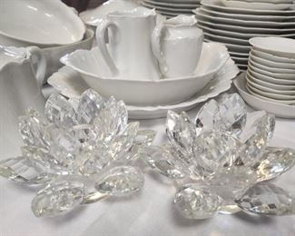 Crystal petal candle holders