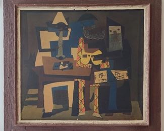 Vintage Picasso print 3 musicians