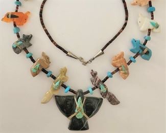 Vintage Zuni fetish necklace