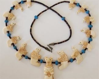 Vintagae Zuni fetish necklace