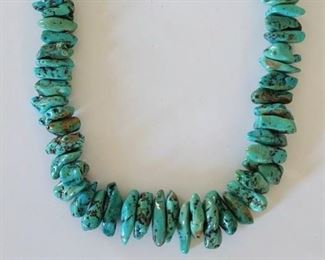 Vintage natural turquoise chunky necklace