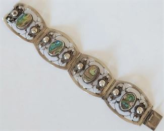 Vintage abalone and sterling bracelet