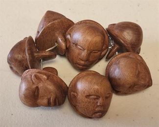 hand carved wooden buttons
